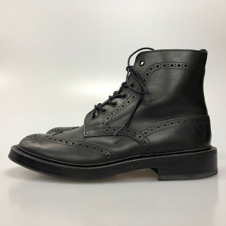 トリッカーズ レザーシューズ カントリーブーツ レースアップ モールトン M2508 メンズ ブラック サイズUK10 Tricker's ブーツ 約28.5cm【LA】【中古】