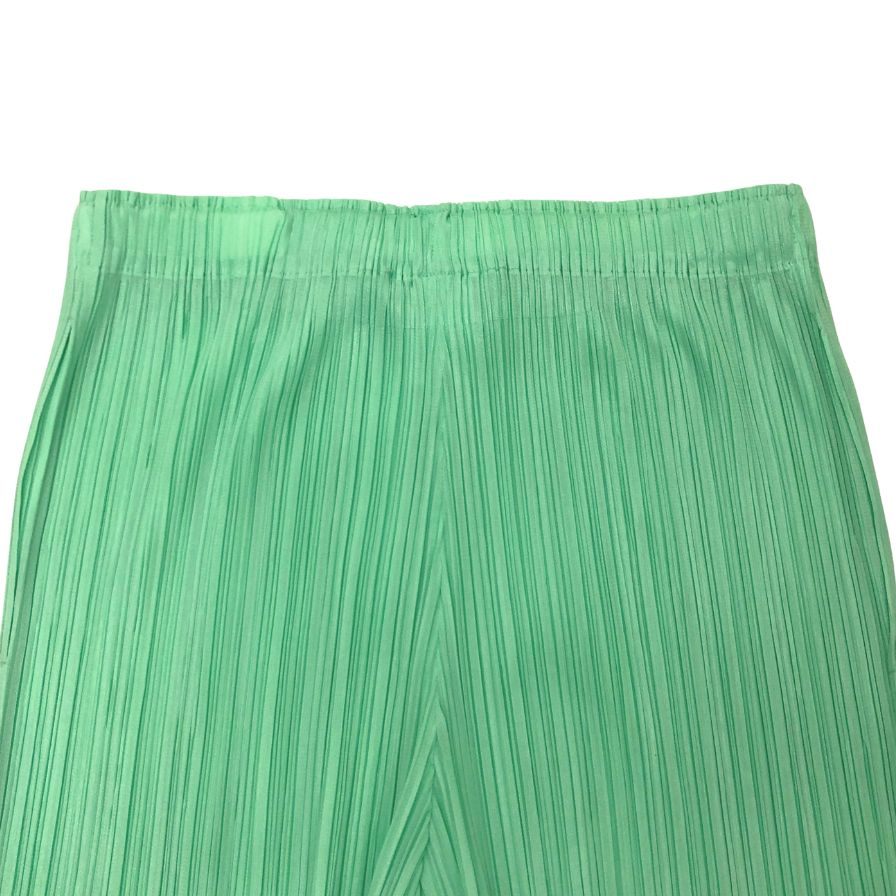 プリーツプリーズ イッセイミヤケ プリーツパンツ ストレートパンツ PP51JF155 サイズ4 レディース グリーン PLEATS PLEASE ISSEY MIYAKE 【AFB39】
