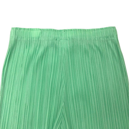 プリーツプリーズ イッセイミヤケ プリーツパンツ ストレートパンツ PP51JF155 サイズ4 レディース グリーン PLEATS PLEASE ISSEY MIYAKE 【AFB39】