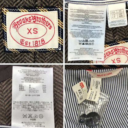 新品同様◆ブルックスブラザース 1818  2Bテーラードジャケット エルボーパッチ コットン メンズXS ブラウン BROOKS BROTHERS 【AFA7】