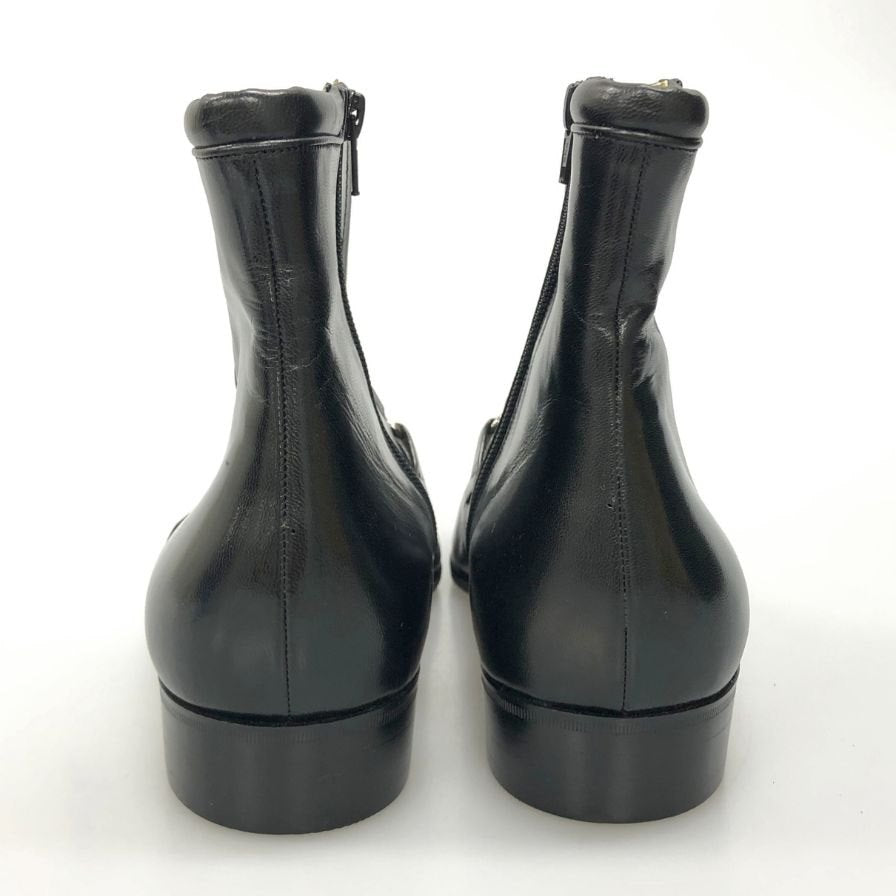 ネッツーノ レザーブーツ ビット ブラック メンズ サイズ8 nettuno 約26.5cm【AFC40】