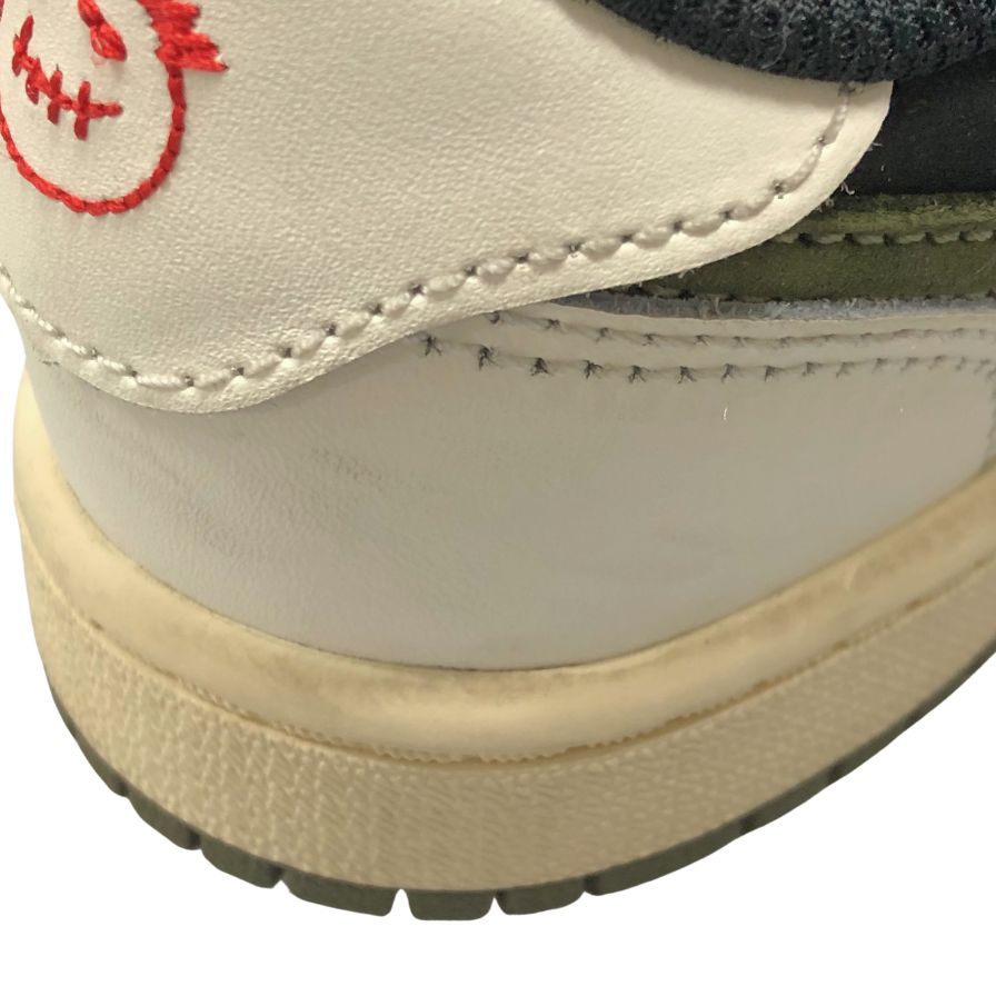 ナイキ スニーカー エアジョーダン 1 ロウ DZ5909ｰ700 トラヴィススコット キッズ サイズ19cm Nike PS Air Jordan 1 Low OG MEDIUM OLIVE Travis Scott 約19.0cm【AFD5】