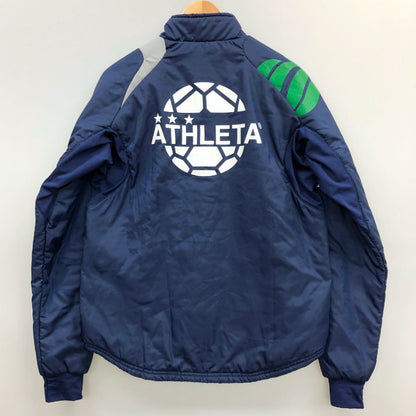 極美品◆アスレタ ダウン トレーニングウェア ファスナー ポリエステル  メンズ ブルー サイズM  ATHLET 【AFB14】