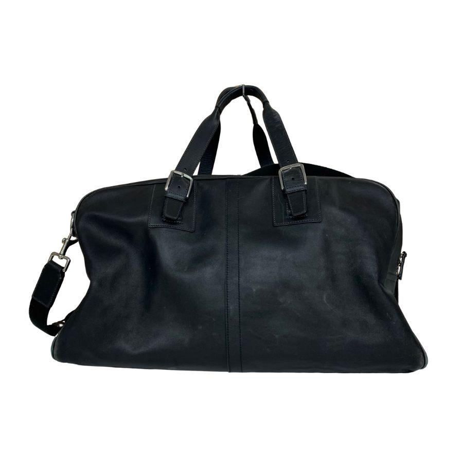 コーチ レザー ボストンバッグ D1082-F77124ストラップ付 ブラック ユニセックス COACH【AFE1】