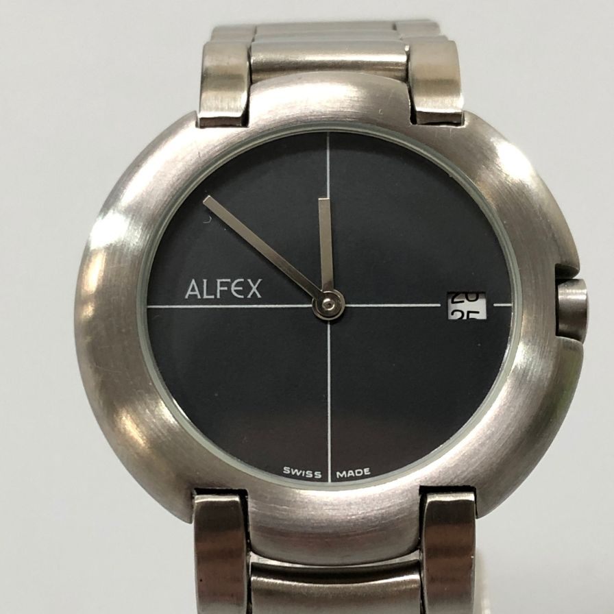 アルフェックス メンズ クオーツ 防水 アナログ 腕時計 シルバー 5305 ALFEX【AFB54】