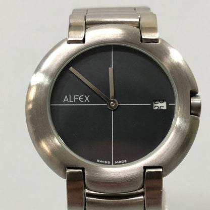 アルフェックス メンズ クオーツ 防水 アナログ 腕時計 シルバー 5305 ALFEX【AFB54】