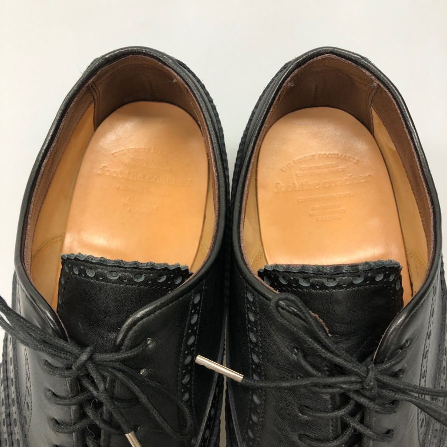 フット ザ コーチャー レザーシューズ ウイングチップ ブラック サイズ8 メンズ FOOT THE COACHER 約26.0cm【AFC41】