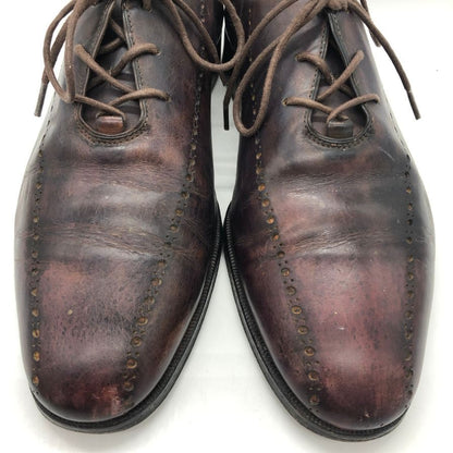 ベルルッティ ホールカット レザー メダリオン パティーヌ メンズ ブラウン サイズUK6.5 Berluti 約25.5cm【PTM4】