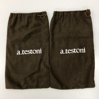 ア テストーニ レザーシューズ パンチド ウィングチップ メンズ パープル サイズ7 a.testoni 約25.5cm【AFC45】