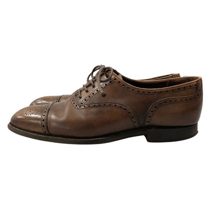 クロケットジョーンズ レザーシューズ ハンドグレード セミブローグ 内羽根 ブラウン メンズ サイズ6.5 CROCKETT&JONES WELBECK 約25.5cm【AFC33】