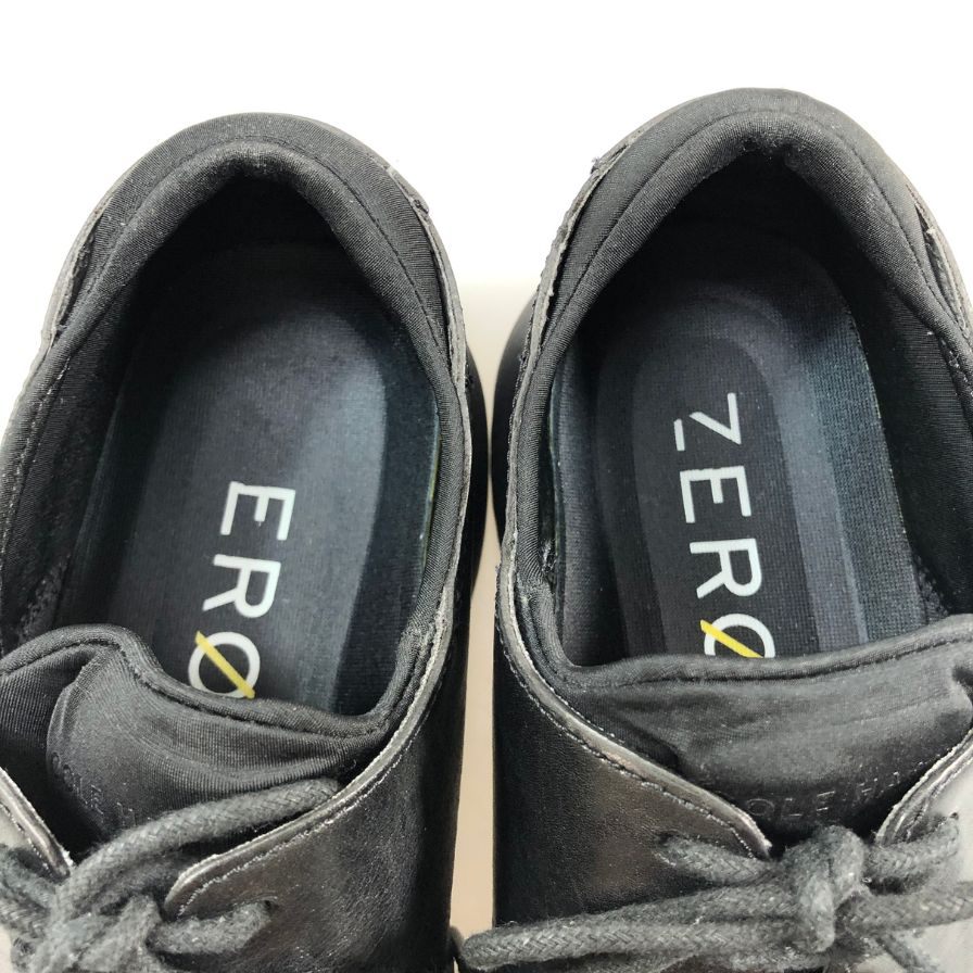 コールハーン レザースニーカー ゼログランド C23832 レーザーウィング メンズ ブラック サイズ9.5 COLE HAAN 約27.0cm【AFC49】