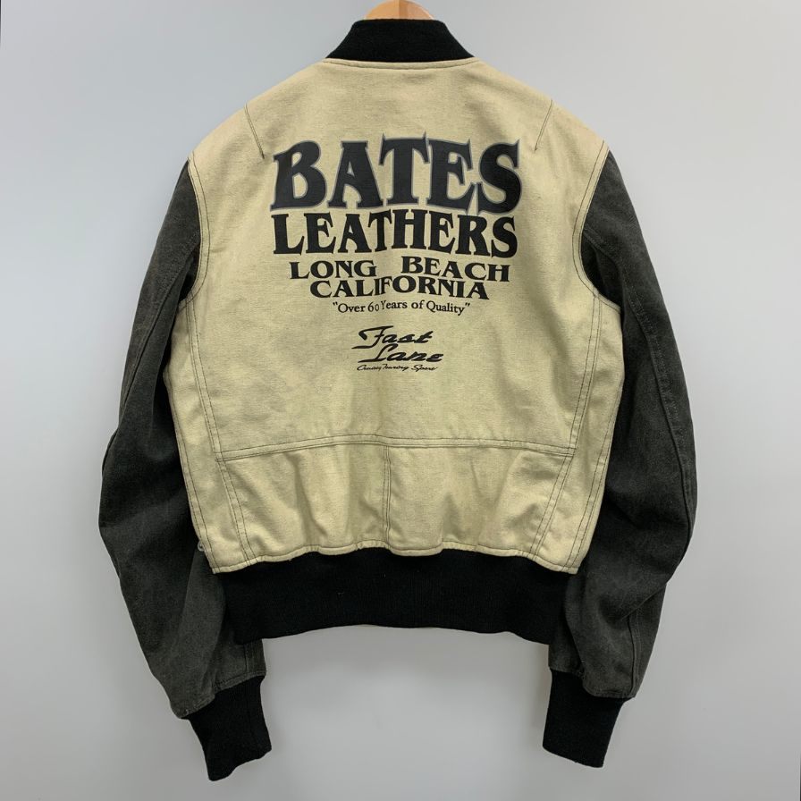 極美品◆ベイツ ジャケット ワッペン コットン メンズ ベージュ サイズS  BATES 【AFB26】