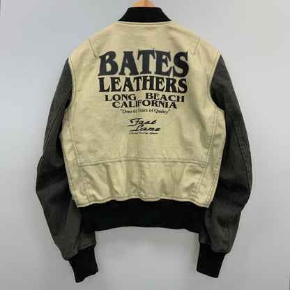極美品◆ベイツ ジャケット ワッペン コットン メンズ ベージュ サイズS  BATES 【AFB26】