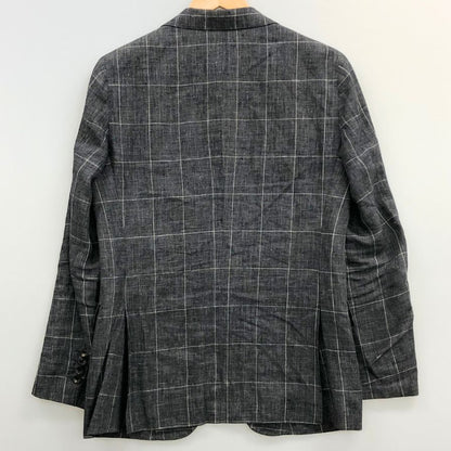 中古◆スーツセレクト リネン テーラードジャケット JSJ1750 グレー サイズA5 メンズ チェック SUIT SELECT DALSASSO 【AFB33】
