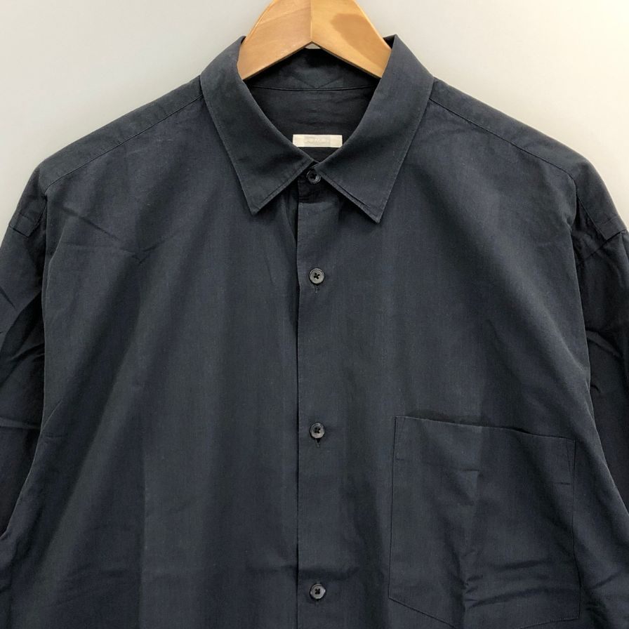 極美品◆コモリ 長袖シャツ ネイビー メンズ サイズ3 C03-02001 COMOLI 【AFB18】