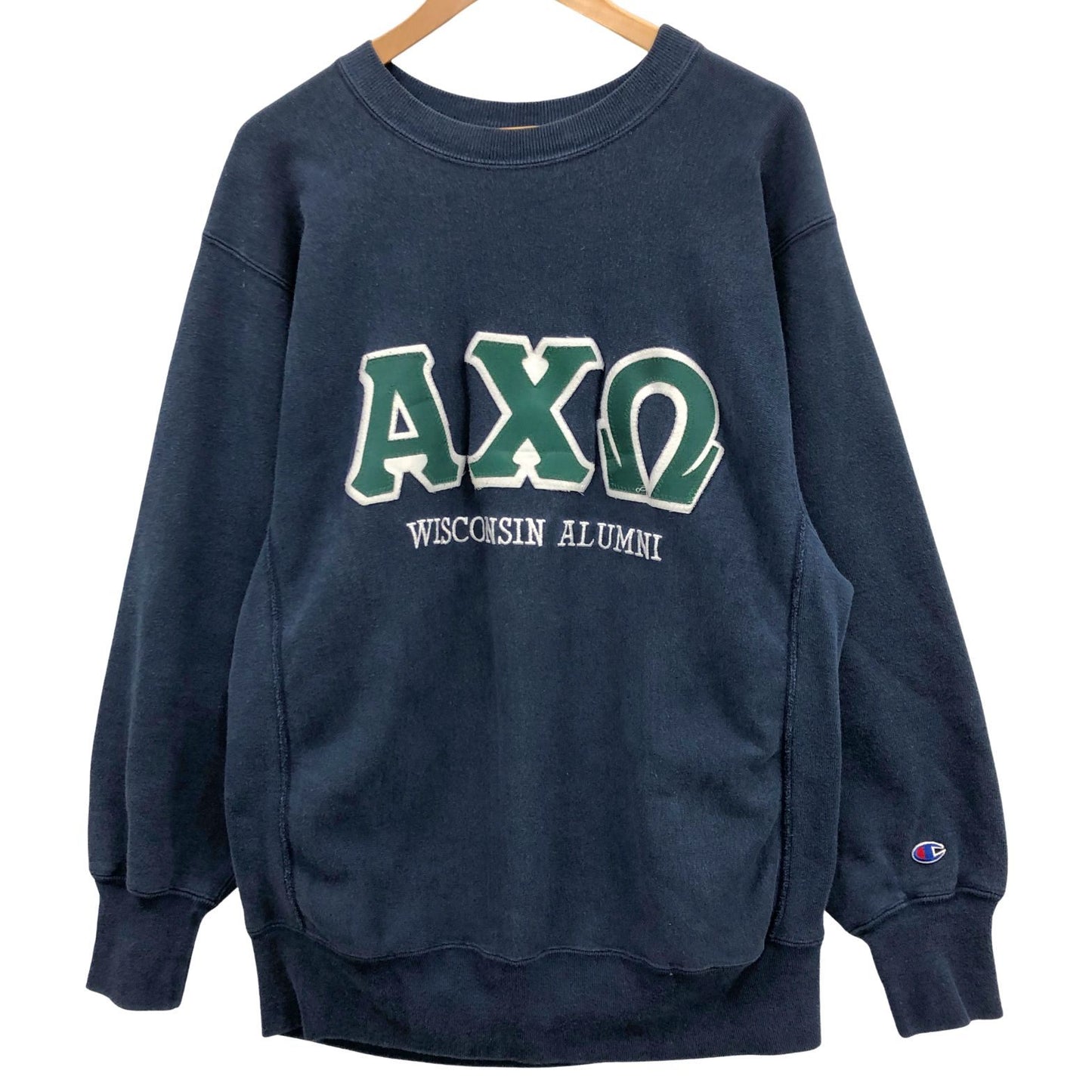 中古◆チャンピオン リバースウィーブ スウェット WISCONSIN ALUMNI ネイビー メンズ サイズXL Champion REVERSE WEAVE 【AFB5】