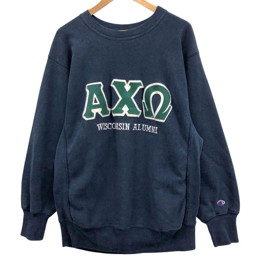 中古◆チャンピオン リバースウィーブ スウェット WISCONSIN ALUMNI ネイビー メンズ サイズXL Champion REVERSE WEAVE 【AFB5】