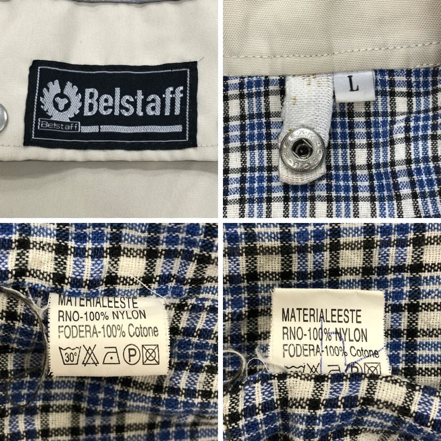 美品◆ベルスタッフ モーターサイクルジャケット ナイロン ベージュ メンズ サイズL Belstaff 【AFB1】
