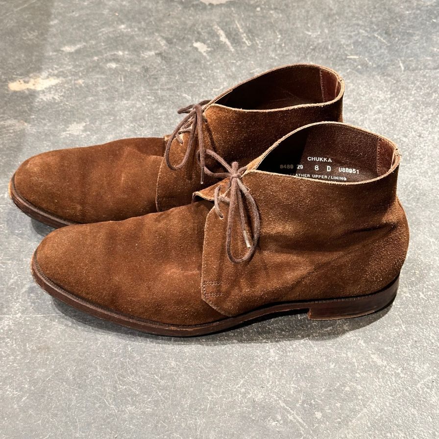 クロケット＆ジョーンズ チャッカブーツ チャッカ アンラインド スエード ブラウン サイズUK8D メンズ CROCKETT&JONES ブーツ 約26.5cm【LA】【中古】