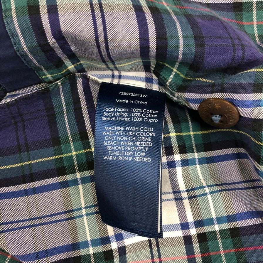中古◆ポロ ラルフローレン スウィングトップ 裏地チェック ネイビー メンズ サイズXS Polo Ralph Lauren 【AFB29】