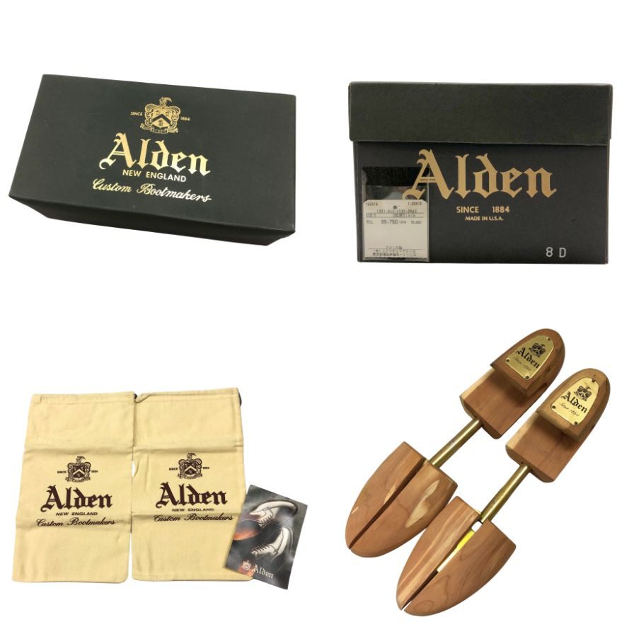 オールデン レザーシューズ プレーントゥ コードバン 9901 ブラック メンズ サイズ8 Alden ビジネスシューズ 約26.0cm【LA】【中古】