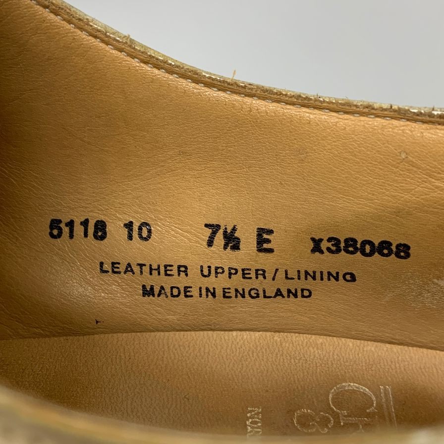 クロケット&ジョーンズ レザーシューズ シングルモンク カーフ ホワイト メンズ サイズ7.5E CROCKETT&JONES 約26.0cm【AFC51】