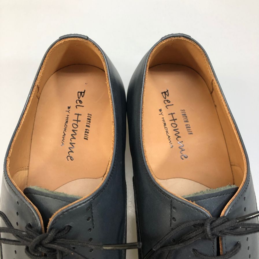 スコッチグレイン ベルオム 756 レザーシューズ ダークネイビー系 25.5cm SCOTCH GRAIN 約25.5cm【AFC3】