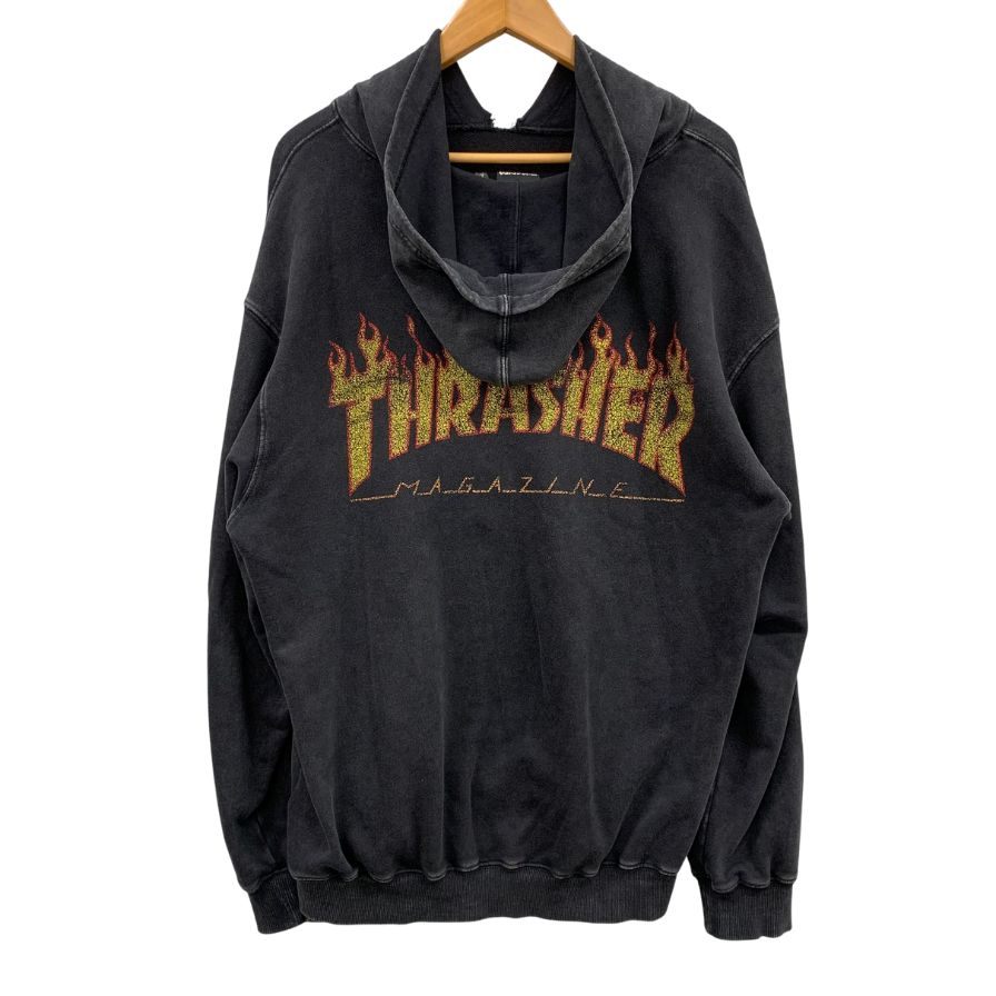 中古◆スラッシャー トレーナー スウェット ムラサキスポーツ別注 裏地パイル生地 スミクロ メンズ サイズL THRASHER 【AFA21】