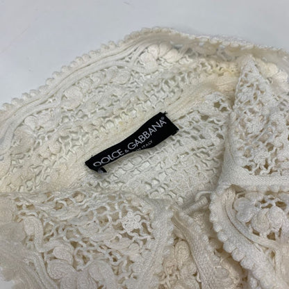 中古■ドルチェガッバーナ レース コットン ジャケット ホワイト サイズ40 レディース DOLCE&GABBANA 【AFB36】