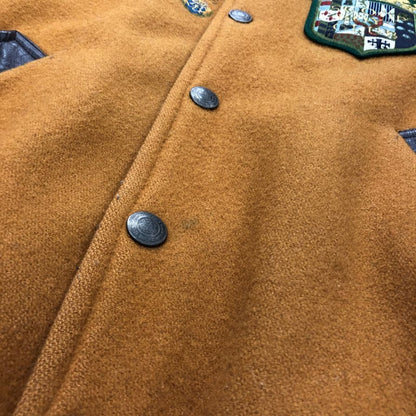 中古◆スクープボーイズ スタジャン レザー切替 ブラウン メンズ サイズS-44 Scoop boys 【AFA20】