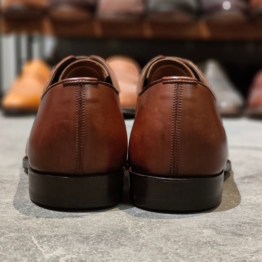 グレンソン レザーシューズ 33108 マスターピース パンチドキャップトゥ 91ラスト カーフ ブラウン サイズUK6.5D メンズ GRENSON ビジネスシューズ 約25.0cm【LA】【中古】