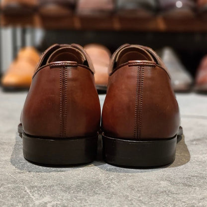 グレンソン レザーシューズ 33108 マスターピース パンチドキャップトゥ 91ラスト カーフ ブラウン サイズUK6.5D メンズ GRENSON ビジネスシューズ 約25.0cm【LA】【中古】