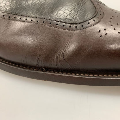 スコッチグレイン レザーシューズ 405 ウイングチップ 編み込 ブラックブラウンコンビ サイズ26 SCOTCH GRAIN 約26.0cm【AFC6】