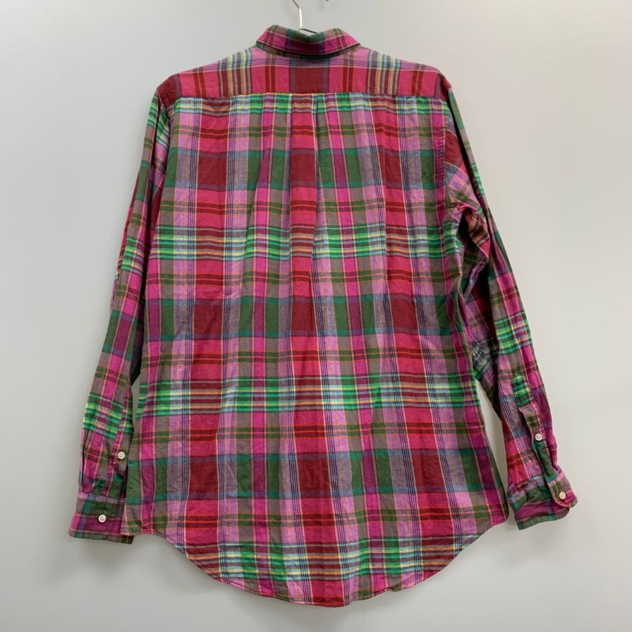 美品◆ポロ ラルフローレン ボタンダウンシャツ 80s チェック柄 グリーンタグ ボーイズ サイズ20 Polo Ralph Lauren 【AFB10】