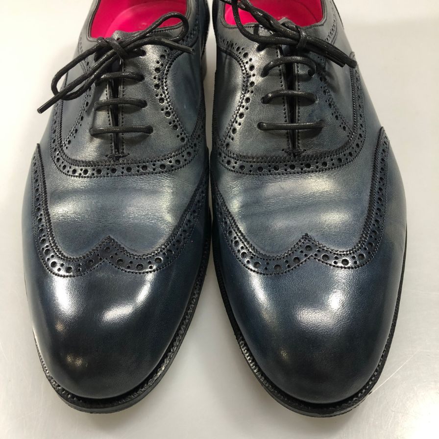 ガジアーノ&ガーリング ヴェローナ ウイングチップ ブルー UK7E イングランド製 GAZIANO&GIRLING 約25.5cm【AFD14】