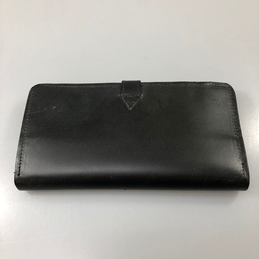 グレンロイヤル 長財布 二つ折り財布 フラップボタン ブライドルレザー ブラック ゴールド金具 GLENROYAL【AFI1】