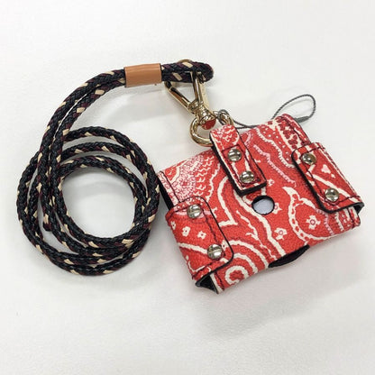 エトロ エアポッズケース カンフーパンダ AirPodsケース レッド系 レザー ETRO【AFI17】【中古】