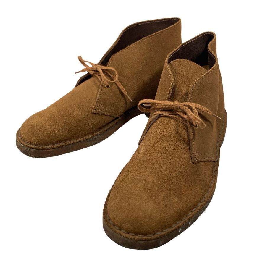クラークス ショートブーツ スエード クレープソール メンズ ブラウン サイズ7 Clarks 約25.5cm【AFC28】