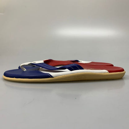 アイランドスリッパ ビーチサンダル レザー トリコロール ホワイト レッド ブルー メンズ サイズ13 ISLAND SLIPPER 約31+cm【AFC35】