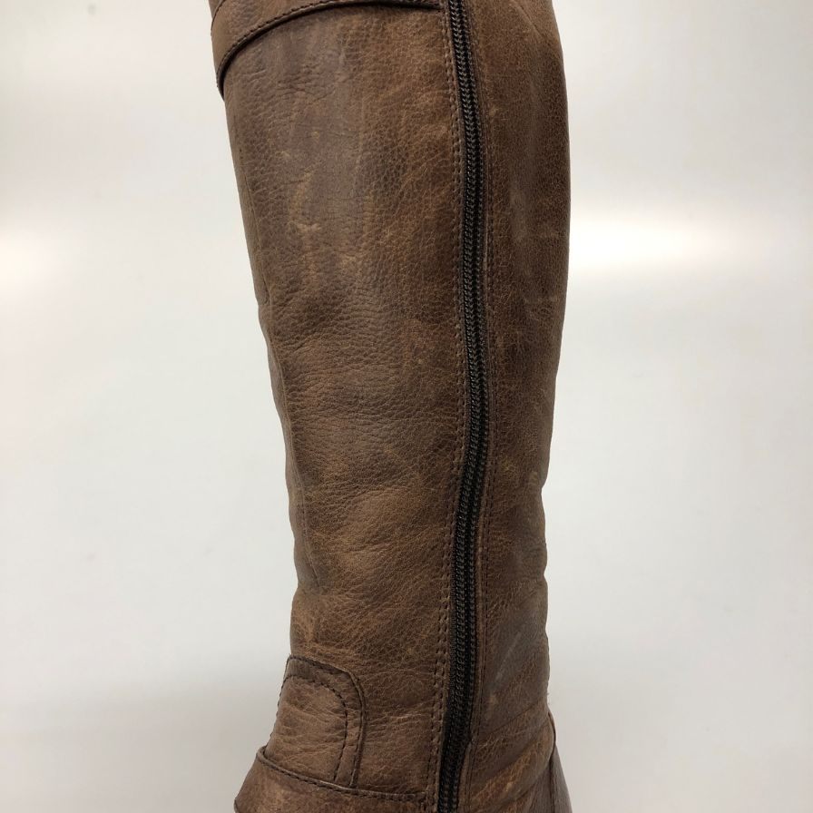 モードカオリ ロングブーツ レザー サイドジップ ブラウン レディース サイズ 23cm MODE KAORI 約23.0cm【AFI30】