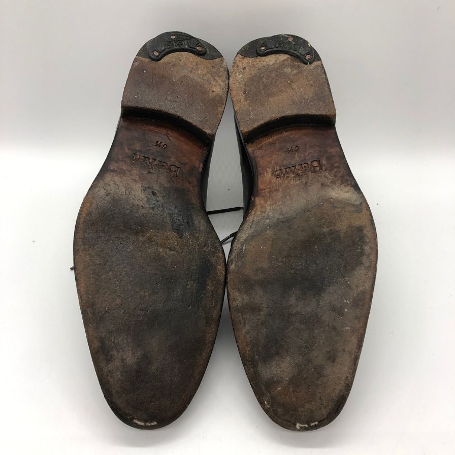 ベルルッティ ホールカット レザー メダリオン パティーヌ メンズ ブラウン サイズUK6.5 Berluti 約25.5cm【PTM4】