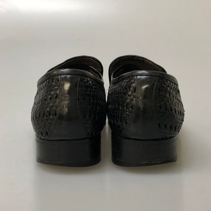 マレリー 9374 レザー編み込みシューズ ブラック 25cmEEE Marelli 約25.0cm【PTM2】