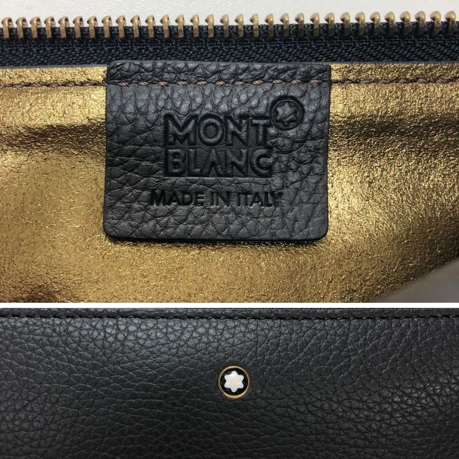 モンンブラン レザー ポーチ スノーホワイト イタリア製 ユニセックス ブラック Mont Blanc【AFE5】