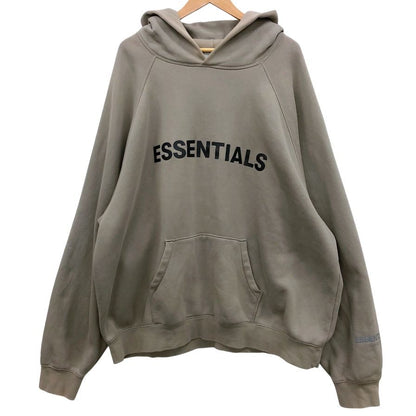 美品◆フィアオブゴッド エッセンシャルズ フロントロゴパーカー 裏起毛 メンズ サイズXL ブラウン系 Fear of God ESSENTIALS 【AFB19】