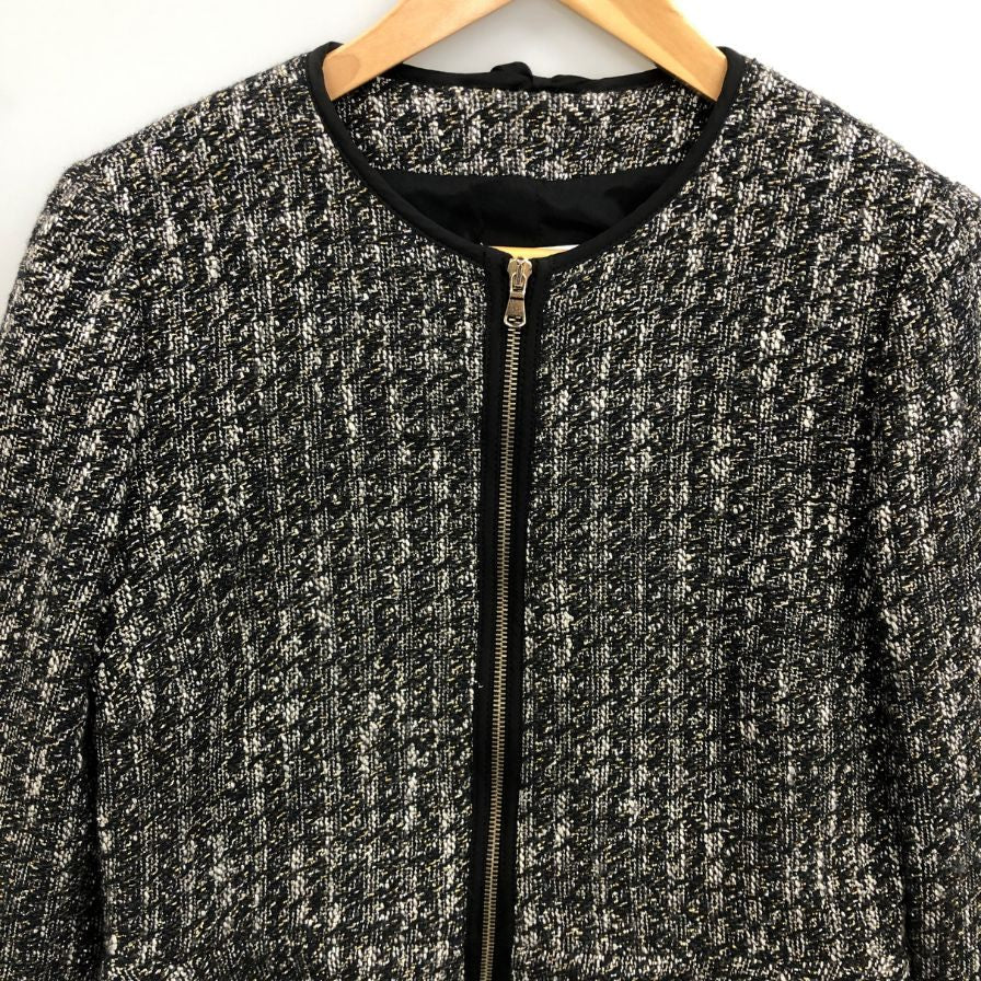 中古◆レッドヴァレンティノ ペプラム ツイード ジャケット ブラック サイズ42 RED VALENTINO 【AFB36】