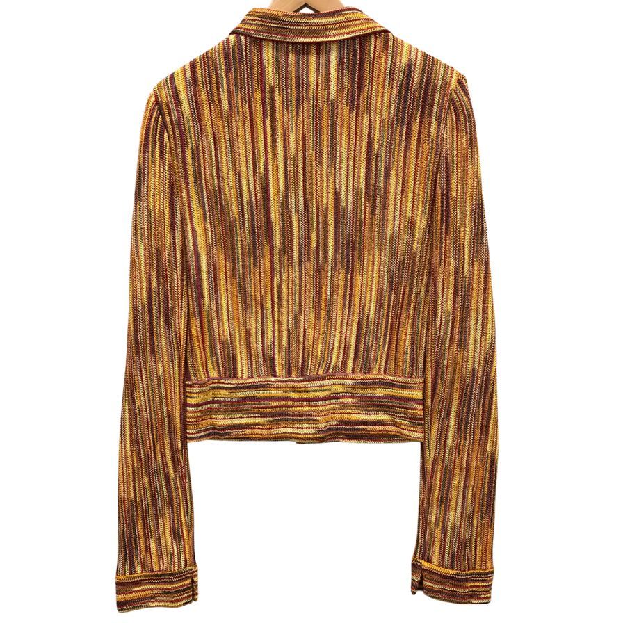 美品◆ミッソーニ フロントボタン ブルゾン ストライプ レディース サイズ42 オレンジ  MISSONI 【AFB39】