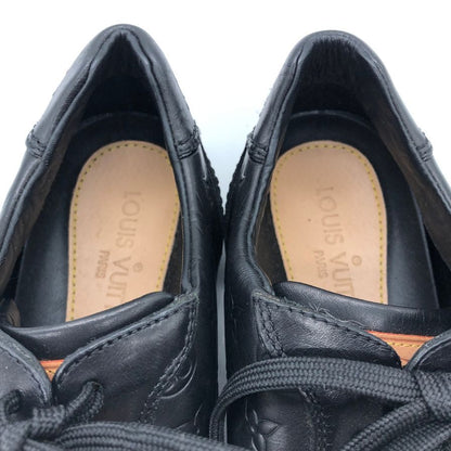 ルイ ヴィトン レザースニーカー 0078 モノグラム エンボスロゴ メンズ ブラック サイズUK5  LOUIS VUITTON 約24.5cm【PTM】