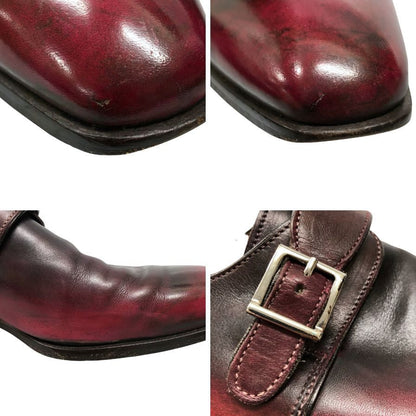 フランチェスコ ベニーニョ レザーシューズ 3467 シングルモンク サイズ6 レッド メンズ  Francesco Benigno 約24.5cm【AFC32】