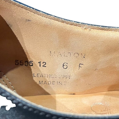 クロケット&ジョーンズ レザーシューズ トレーディングポスト別注 MALTON セミブローグ ブラック メンズ サイズUK6E CROCKETT&JONES  約24.5cm【LA】【中古】