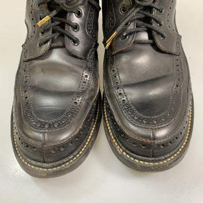 フットザコーチャー ブーツ レザー ブローグ モカシン ブラック サイズ8 メンズ foot the coacher 約26.0cm【PTM2】